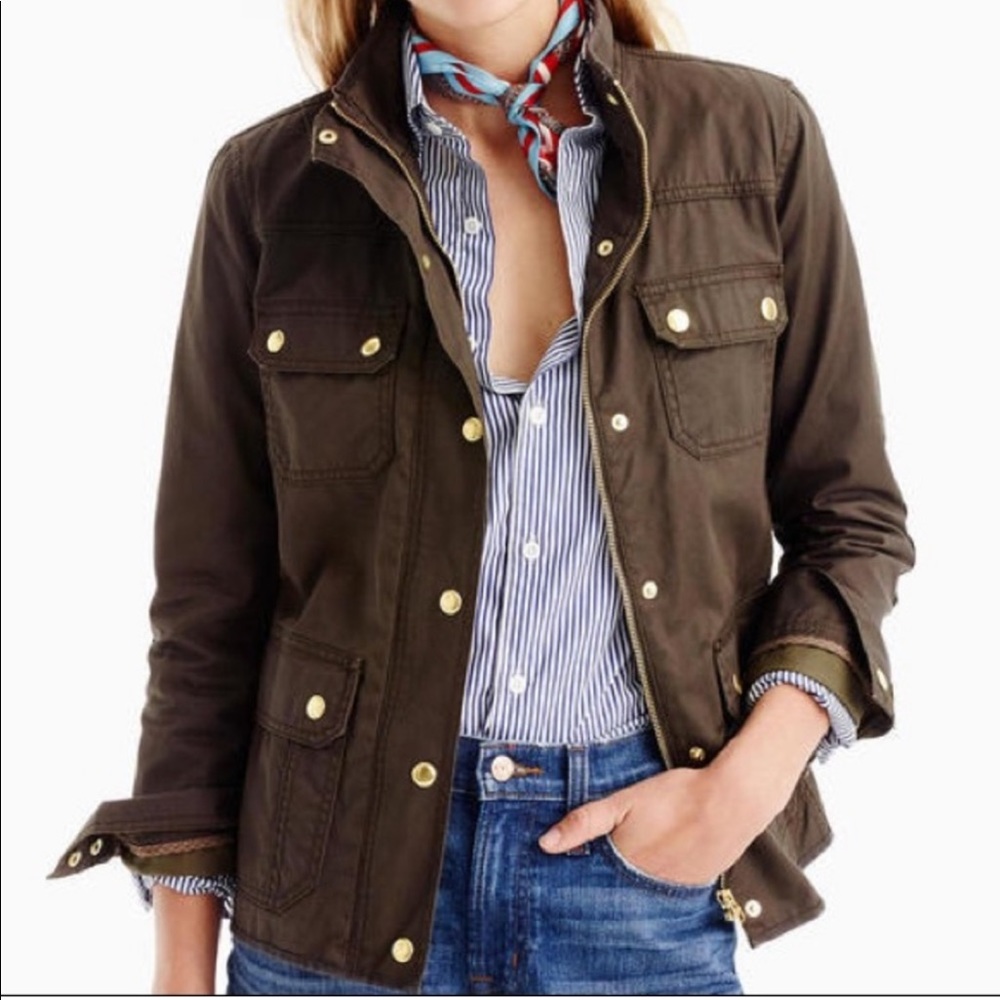 J.Crew Downtown Field Jacket, olive green, size M